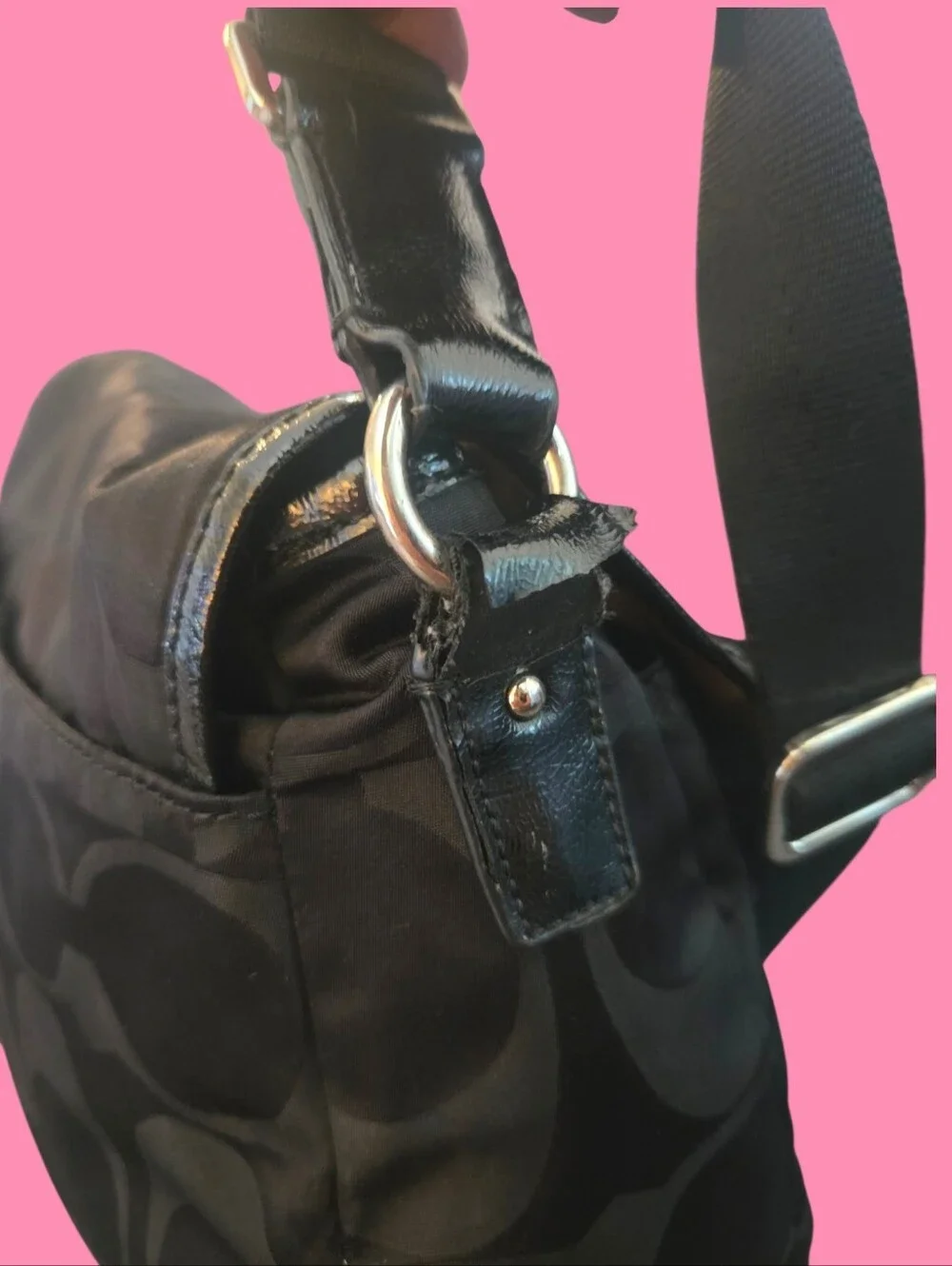 Coach Black Signature Messenger Bag